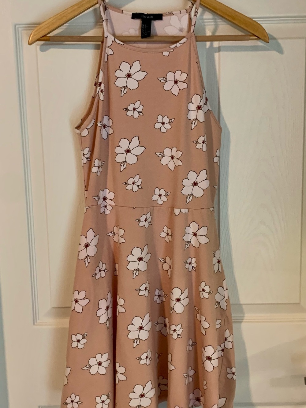 Forever 21 Blush Pink Floral Halter Dress